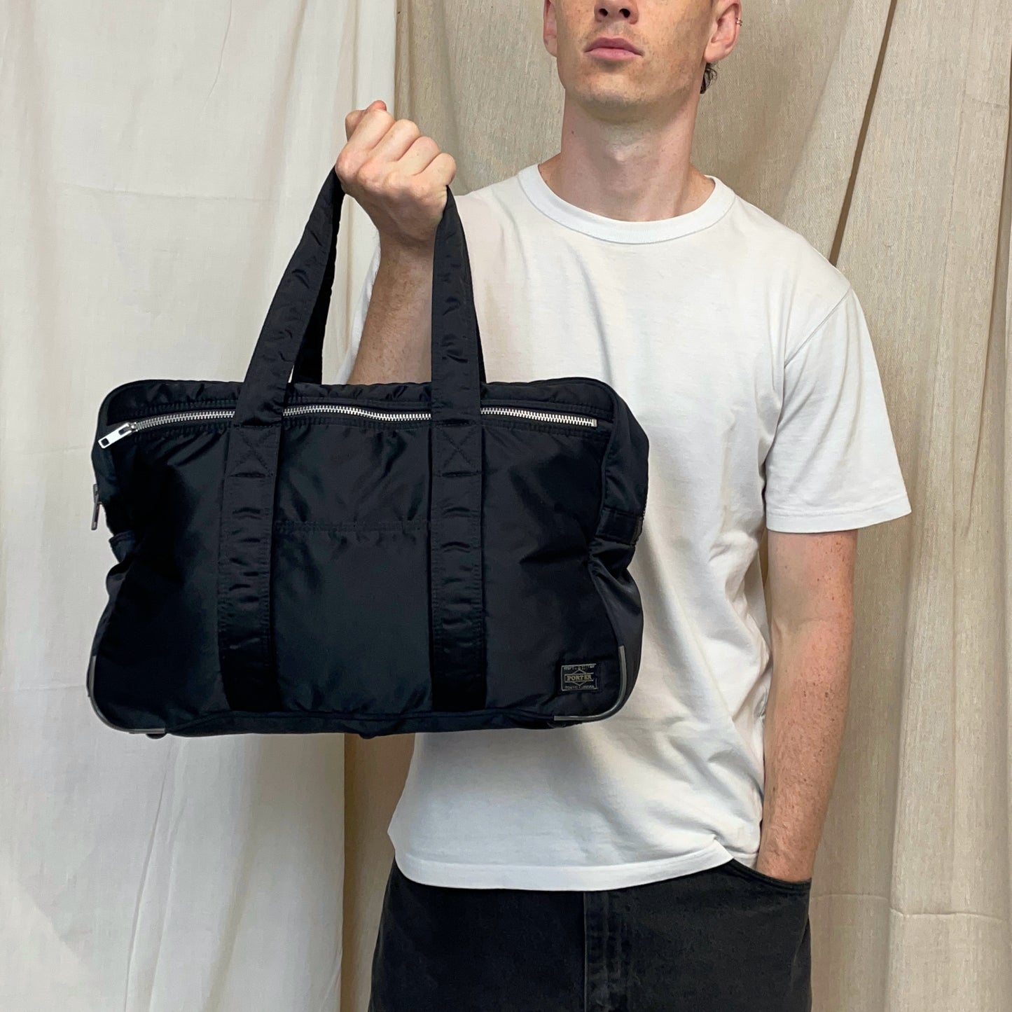 Porter Yoshida & Co. Black Nylon Tanker Duffle Boston Day Bag