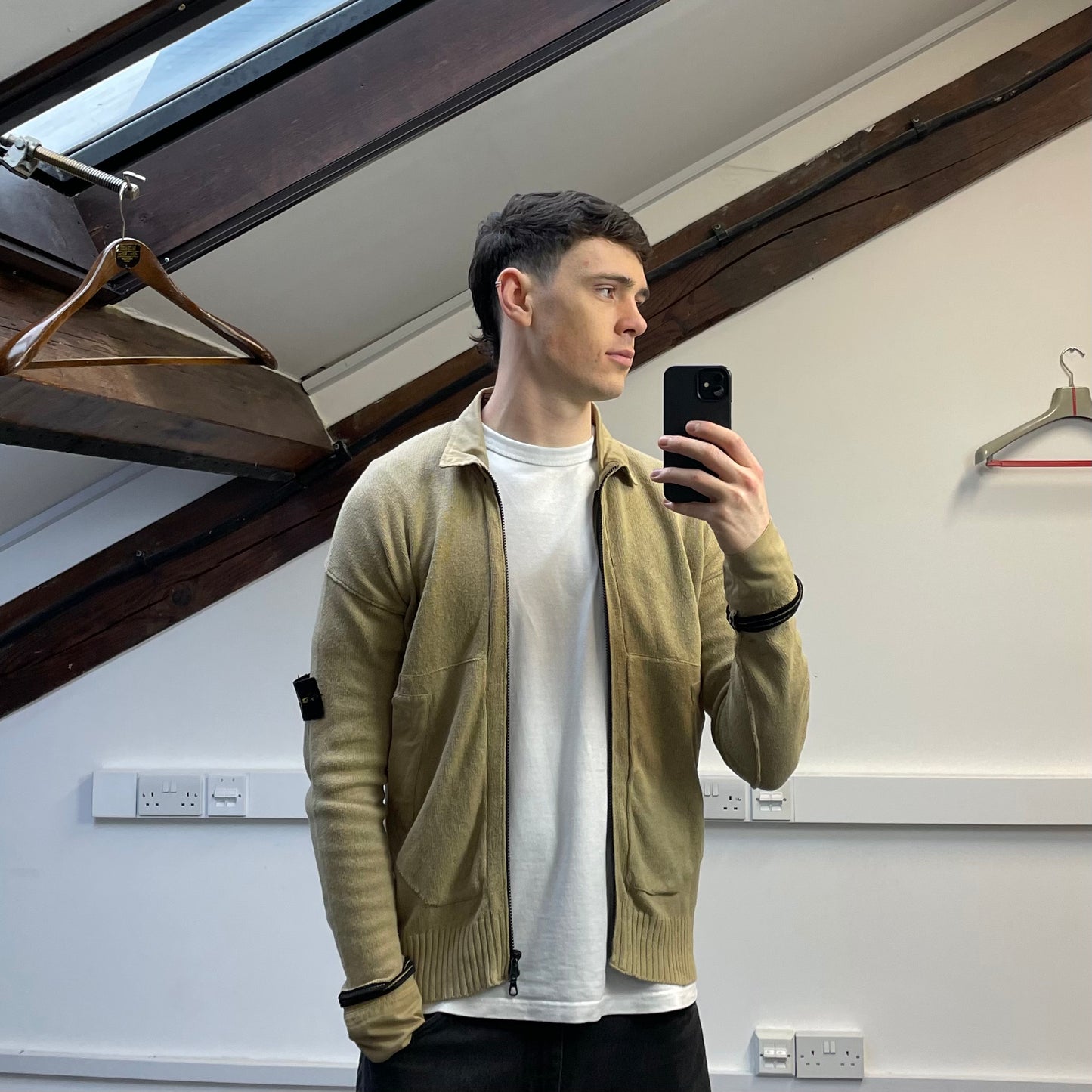 Stone Island Beige SS06 Lightweight Knit Zip Cardigan Jumper