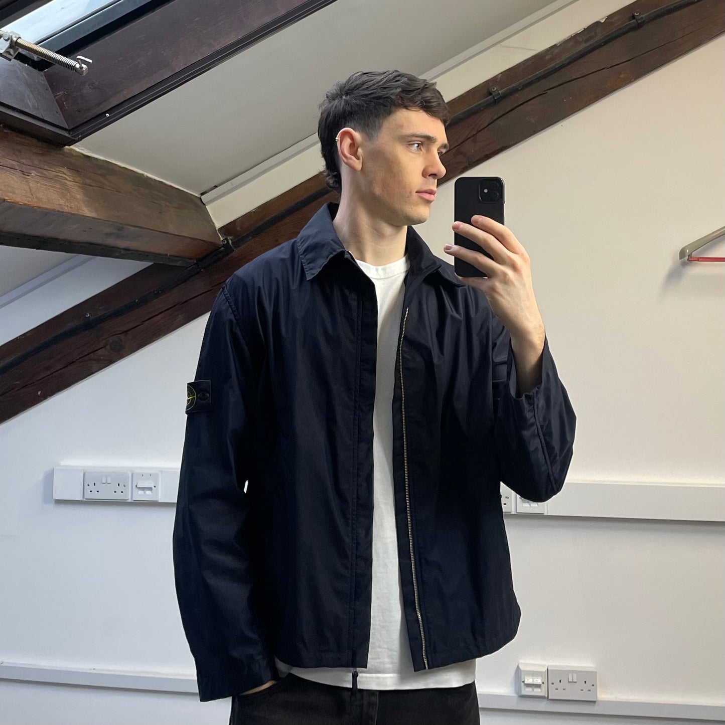 Stone Island Navy AW03 Nylon Lightweight Harrington Jacket