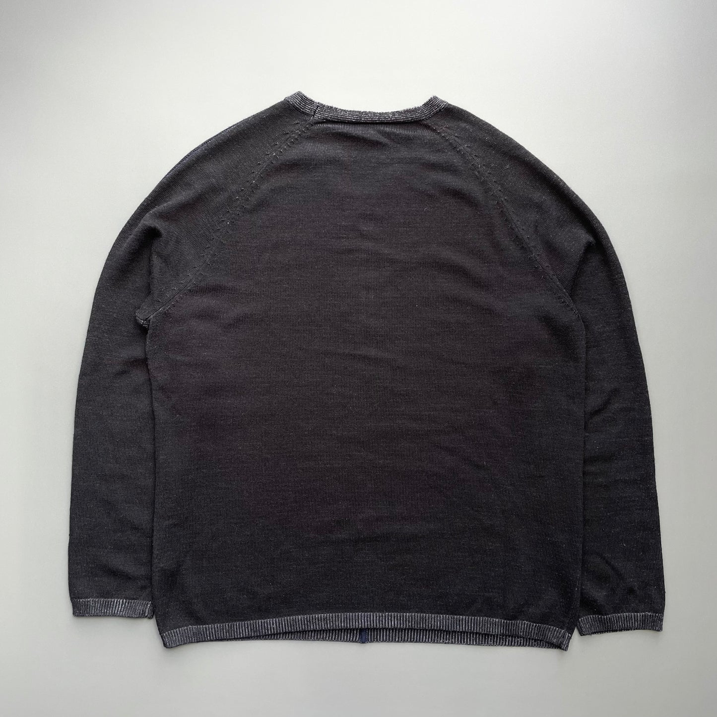 Armani Jeans Black & Blue 00s Contrast Stitch Knit Jumper