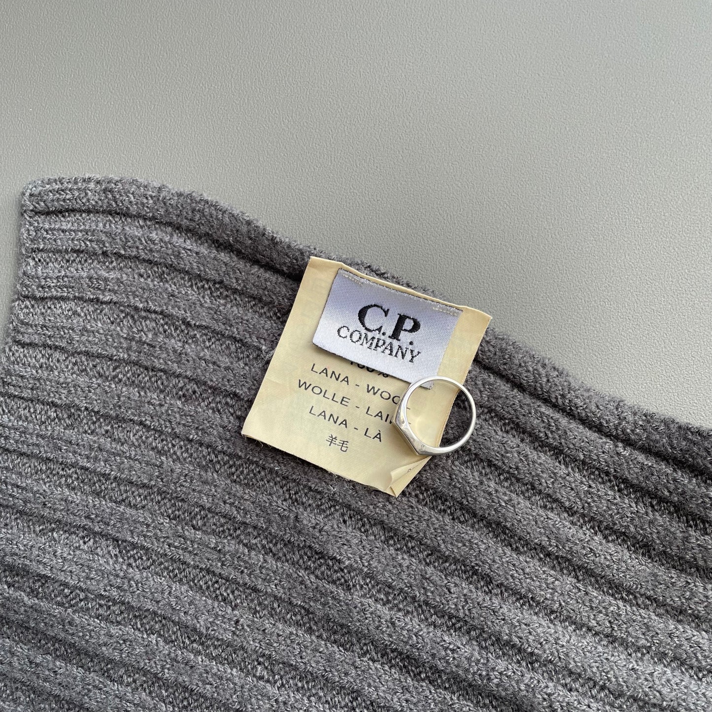 C.P. Company Grey AW99 Knit Wool Scarf