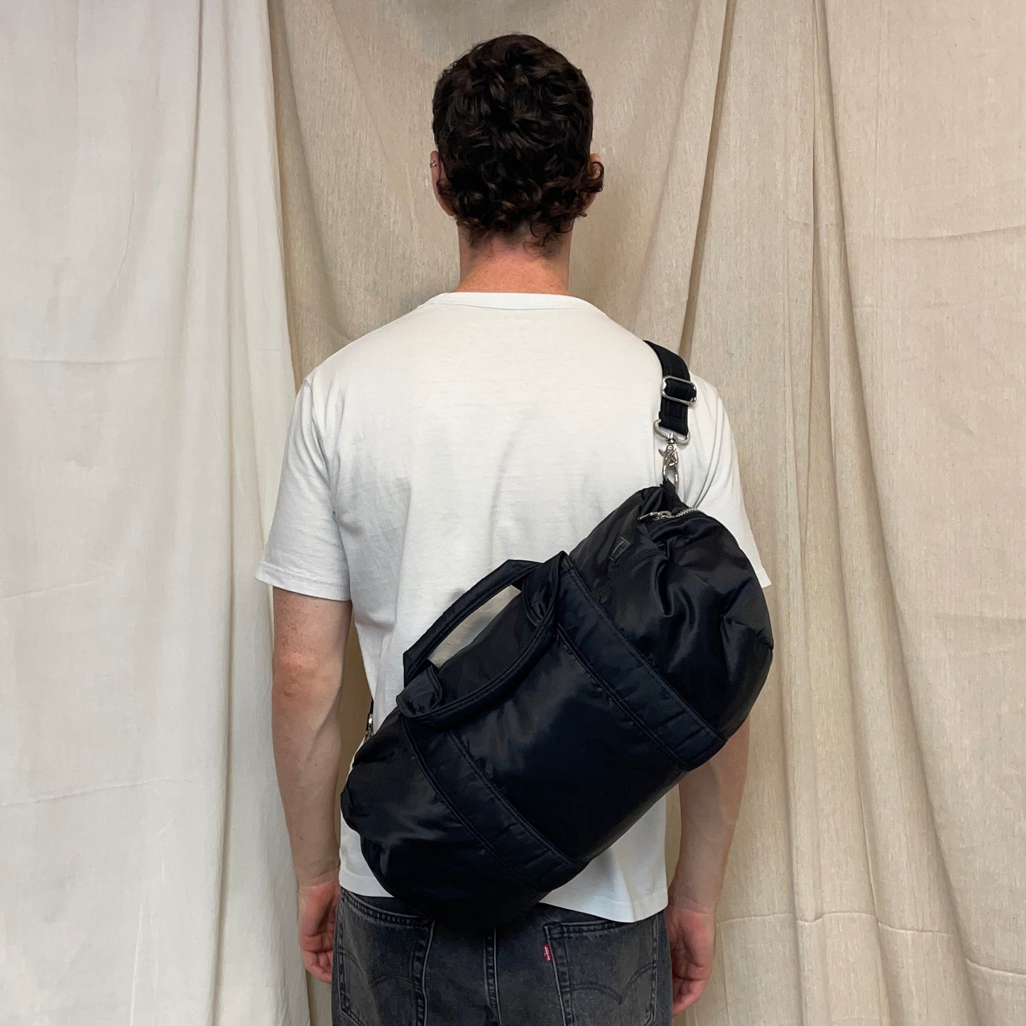 Porter International Black Nylon Boston Duffle Day Bag