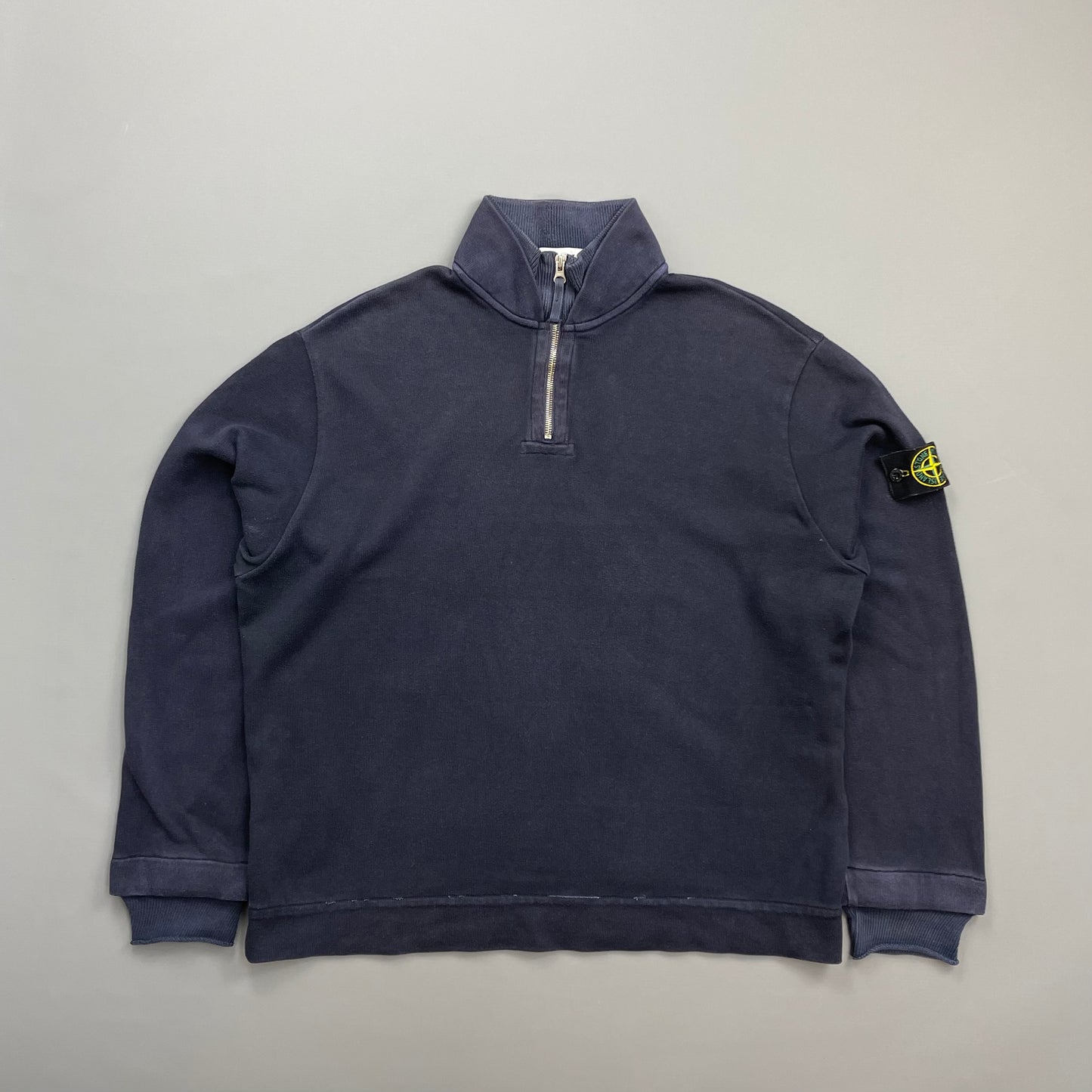 Stone Island Navy 00s Dual-Cuff Half Zip Jumper