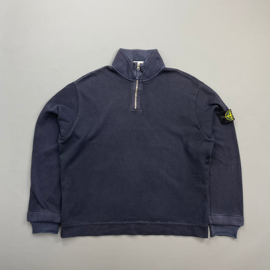 Stone Island Navy 00s Dual-Cuff Half Zip Jumper