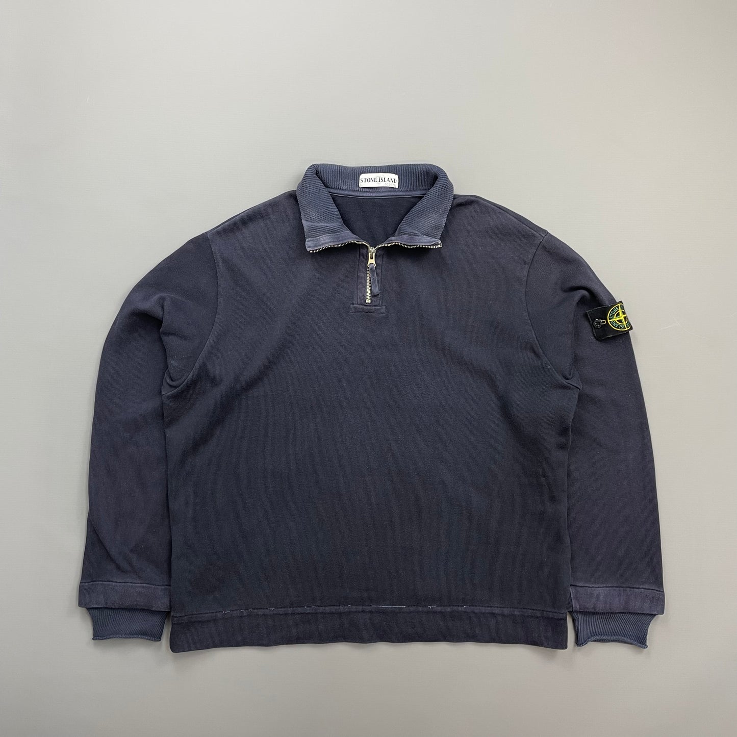 Stone Island Navy 00s Dual-Cuff Half Zip Jumper