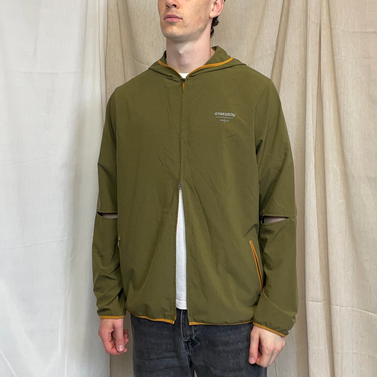 Nike Gyakusou Green Reverse Running Club Lightweight Hooded Windbreaker Jacket