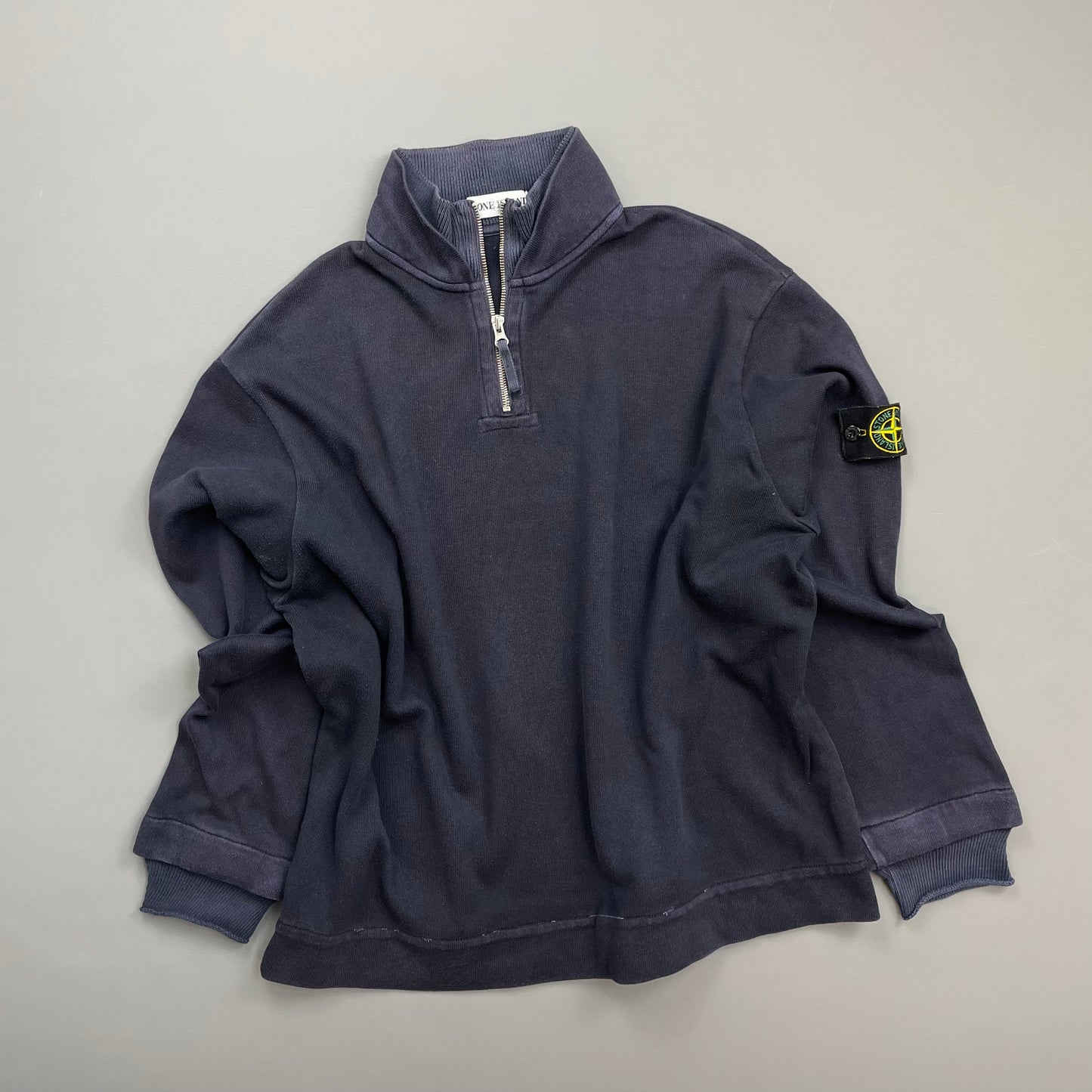 Stone Island Navy 00s Dual-Cuff Half Zip Jumper