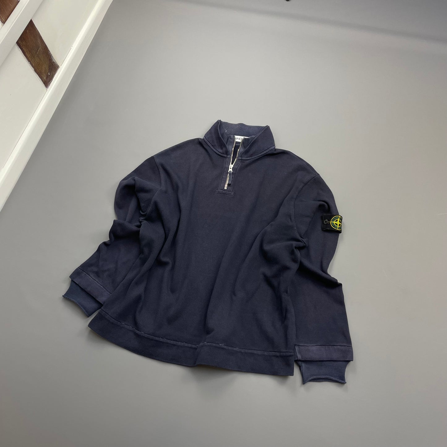 Stone Island Navy 00s Dual-Cuff Half Zip Jumper