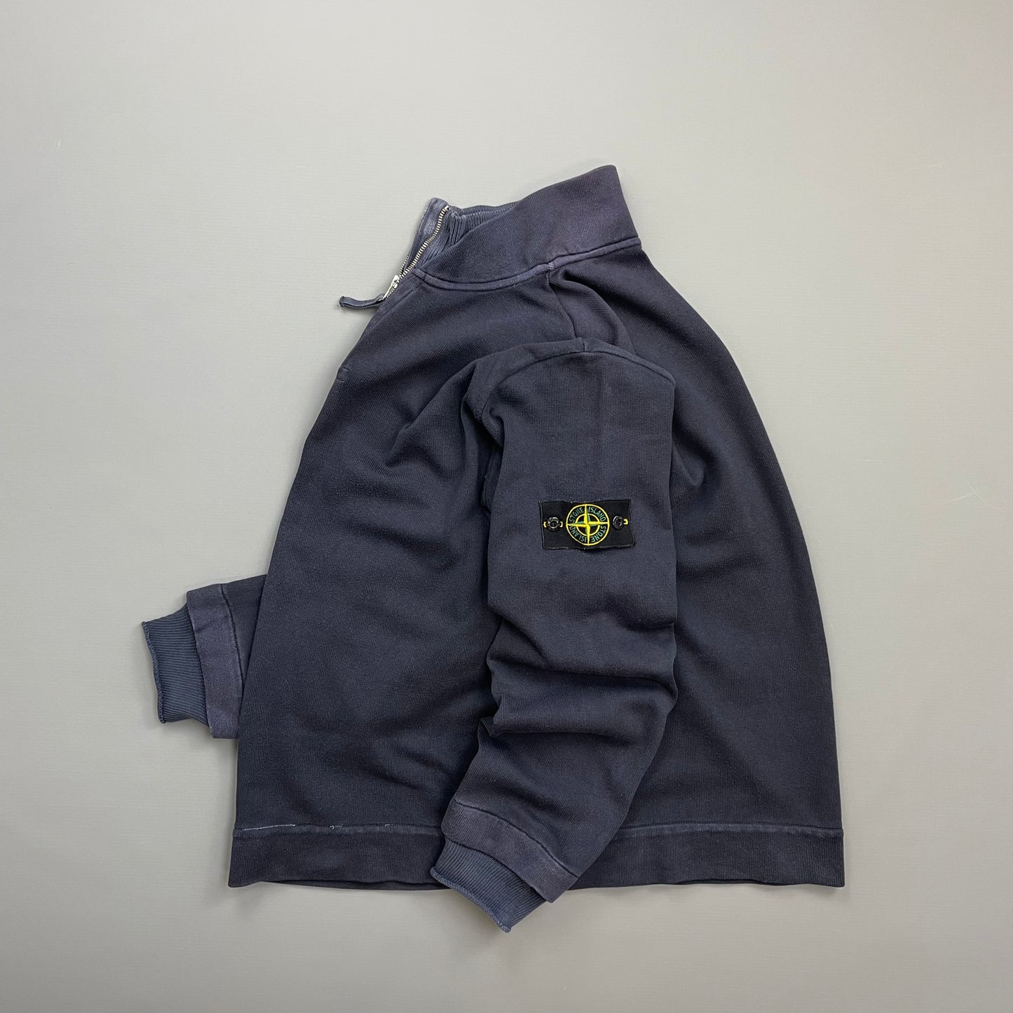 Stone Island Navy 00s Dual-Cuff Half Zip Jumper