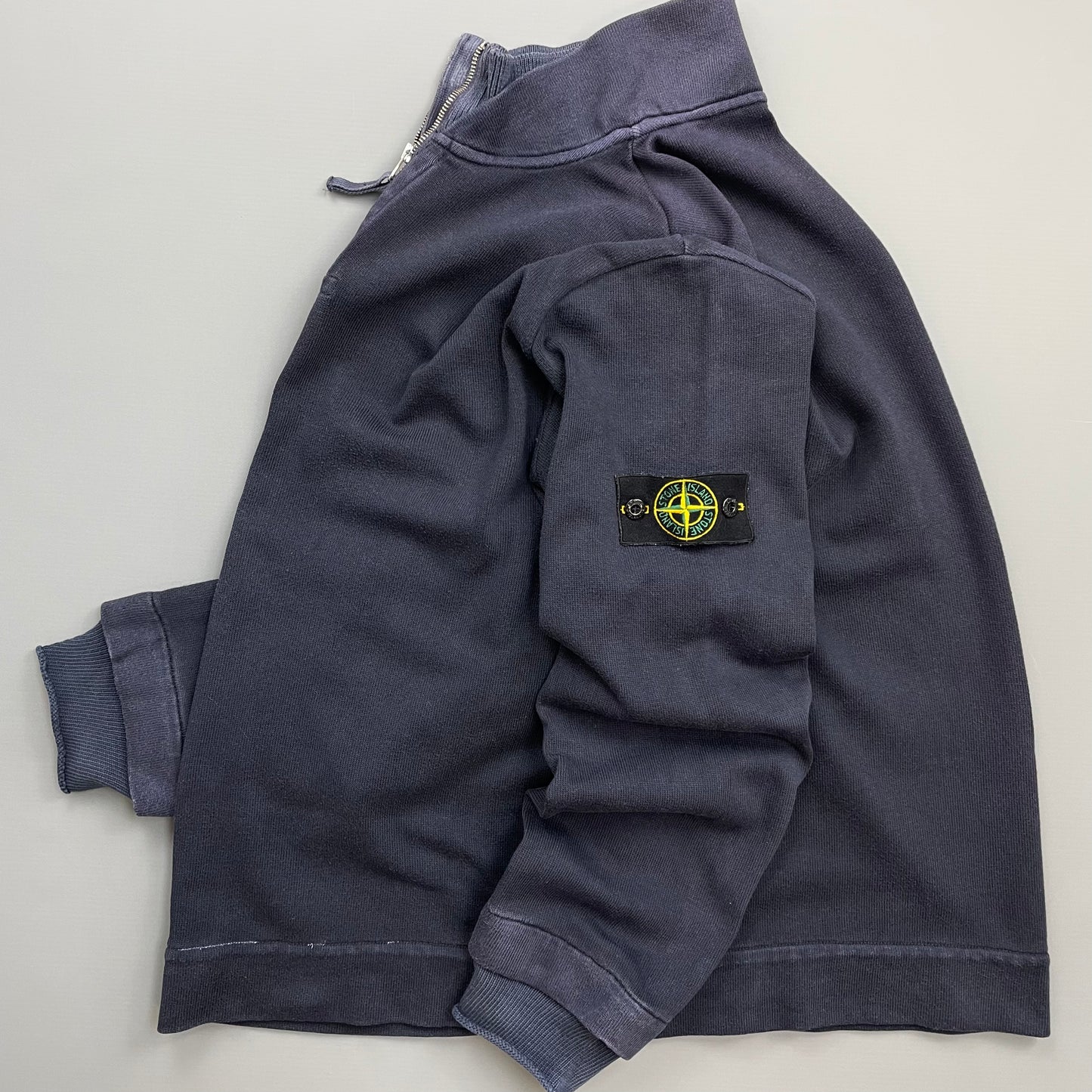 Stone Island Navy 00s Dual-Cuff Half Zip Jumper