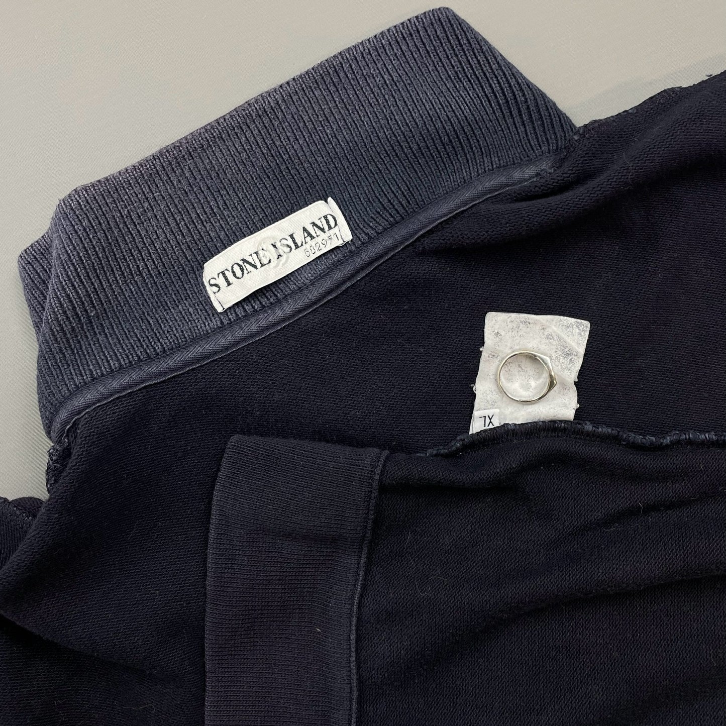Stone Island Navy 00s Dual-Cuff Half Zip Jumper