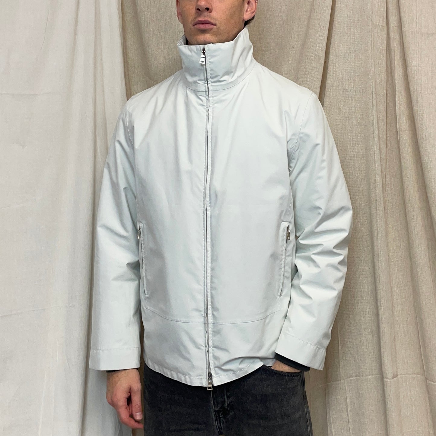 Prada Sport White 00s Goretex 3-in-1 Nylon Padded Bomber Liner & Trench Overcoat