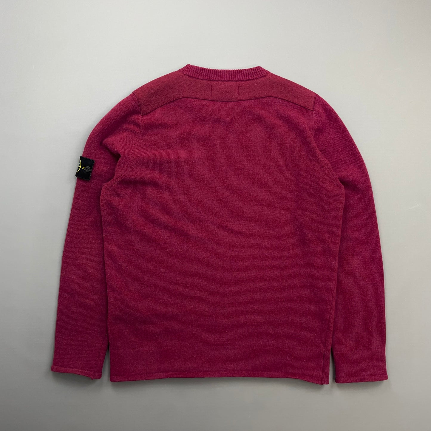 Stone Island Maroon AW18 Wool Pocket Detail Crewneck Jumper