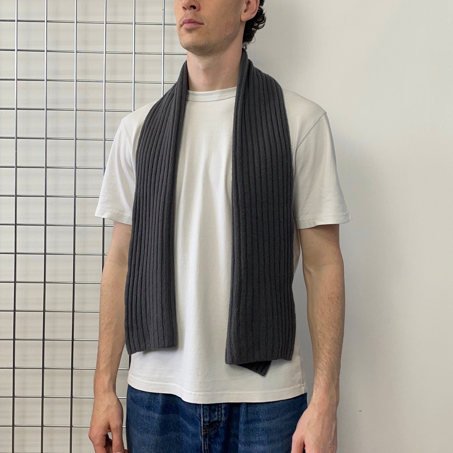 C.P. Company Grey AW99 Knit Wool Scarf