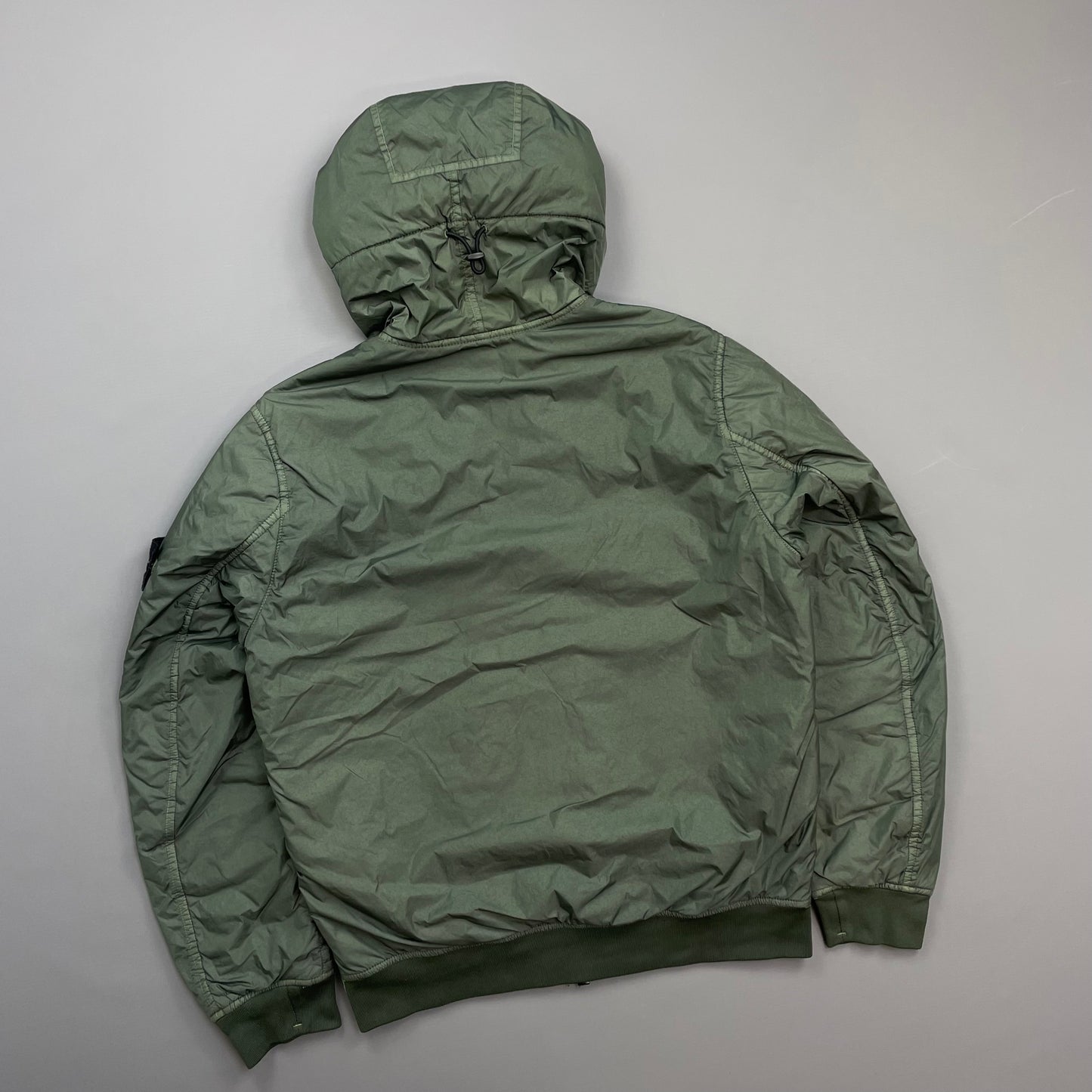 Stone Island Green AW20 Two-Tone Garment Dyed Crinkle Reps w/ Primaloft Hooded Jacket