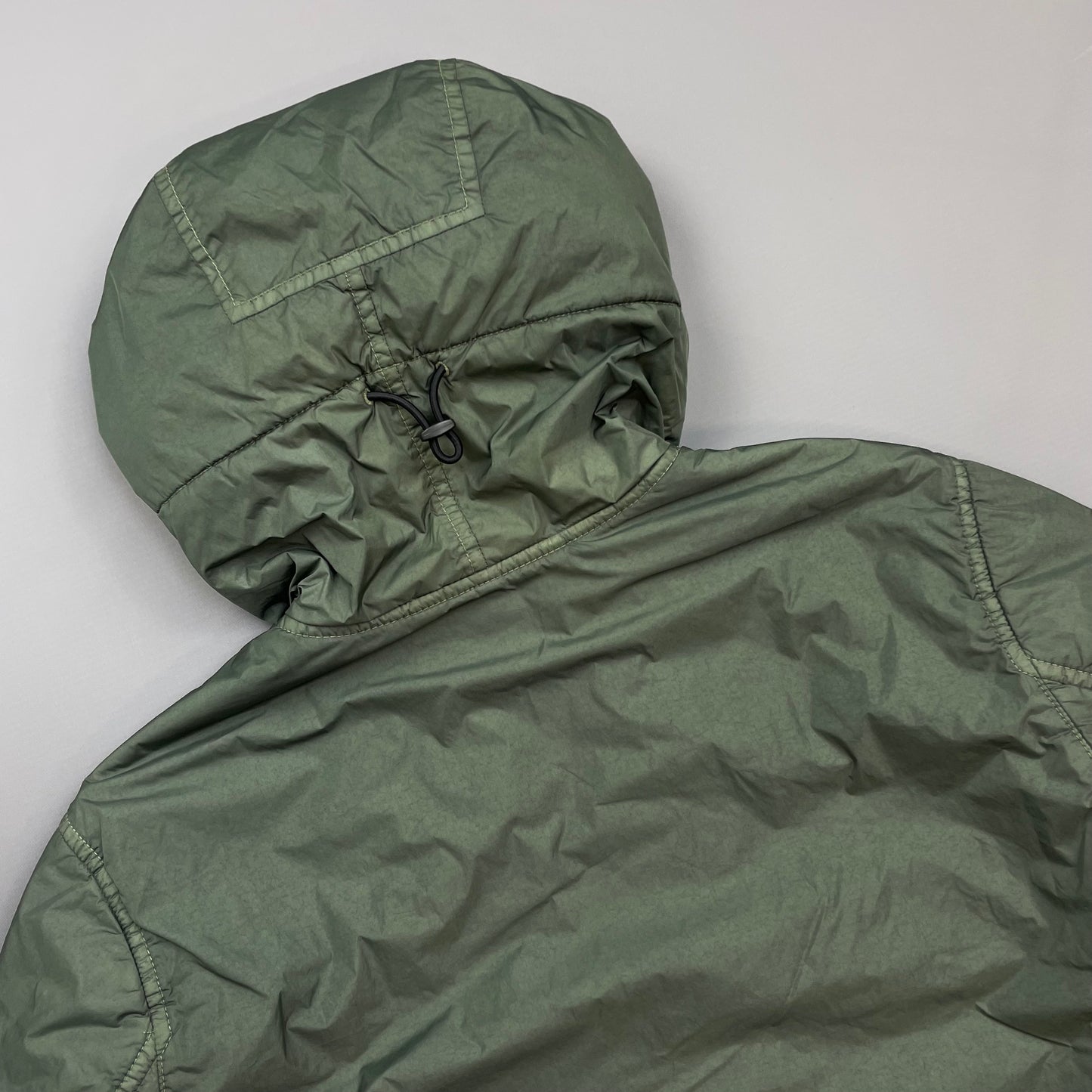 Stone Island Green AW20 Two-Tone Garment Dyed Crinkle Reps w/ Primaloft Hooded Jacket