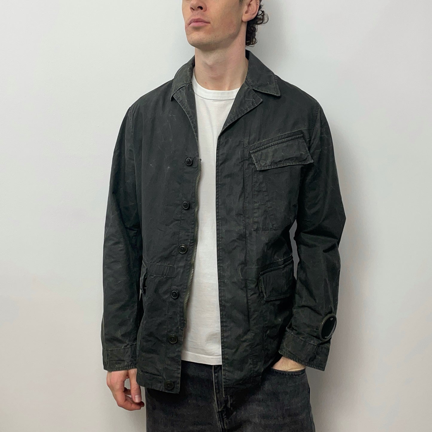 C.P. Company Green Military Issue Tender La Mille 50 Fili Plated Watchviewer Jacket