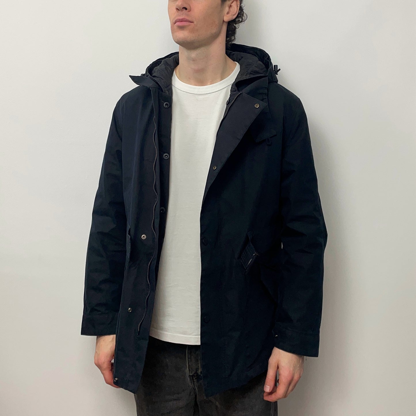 C.P. Company Black AW02 Coated 2-in-1 Liner Parka Jacket