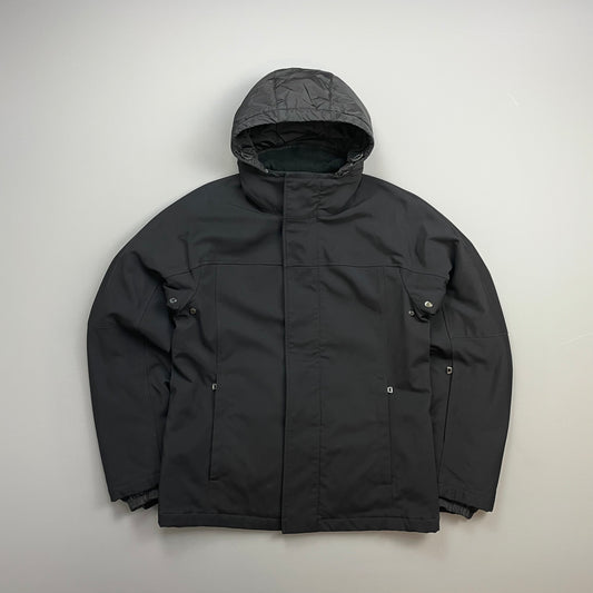 Prada Sport Black 2008 Technical Nylon Fleece-Lined Removable Hood Ski Jacket