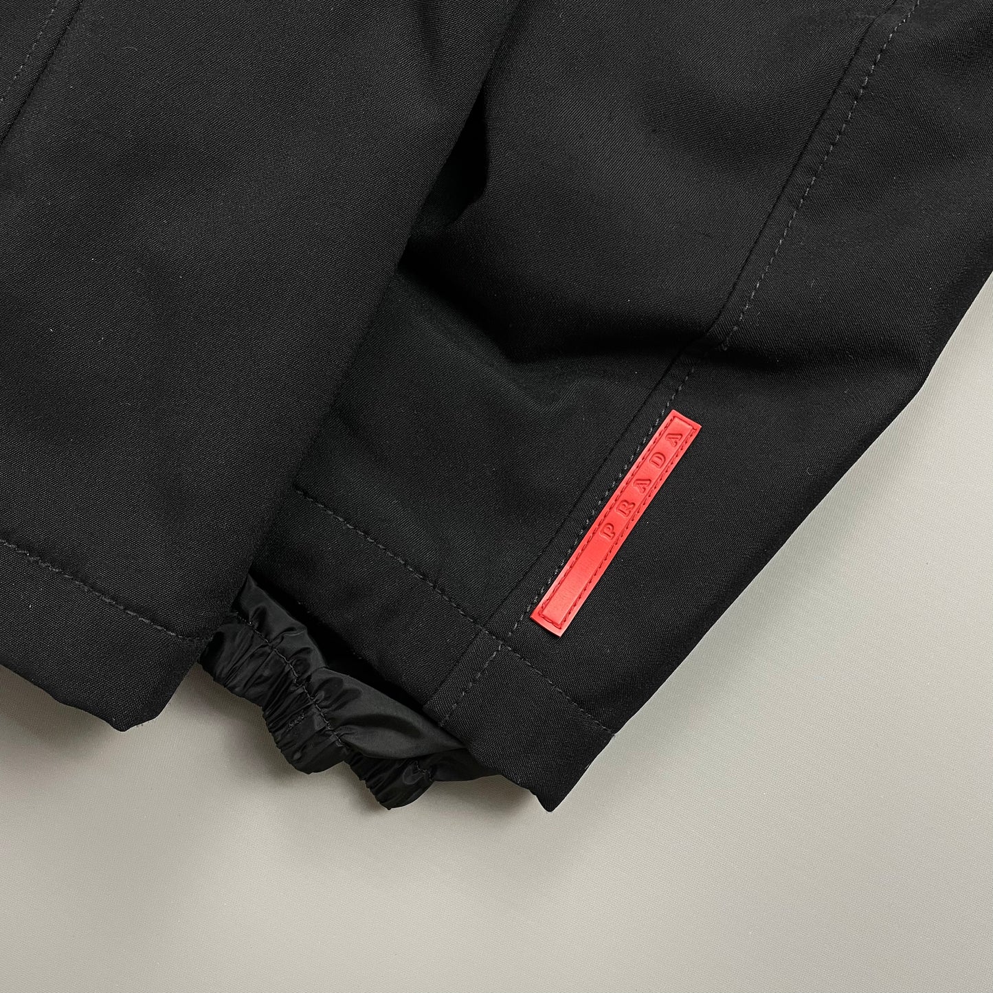 Prada Sport Black 2008 Technical Nylon Fleece-Lined Removable Hood Ski Jacket