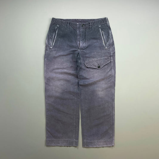 Stone Island Grey/Blue 00s Cotton Straight Leg Cargo Trousers