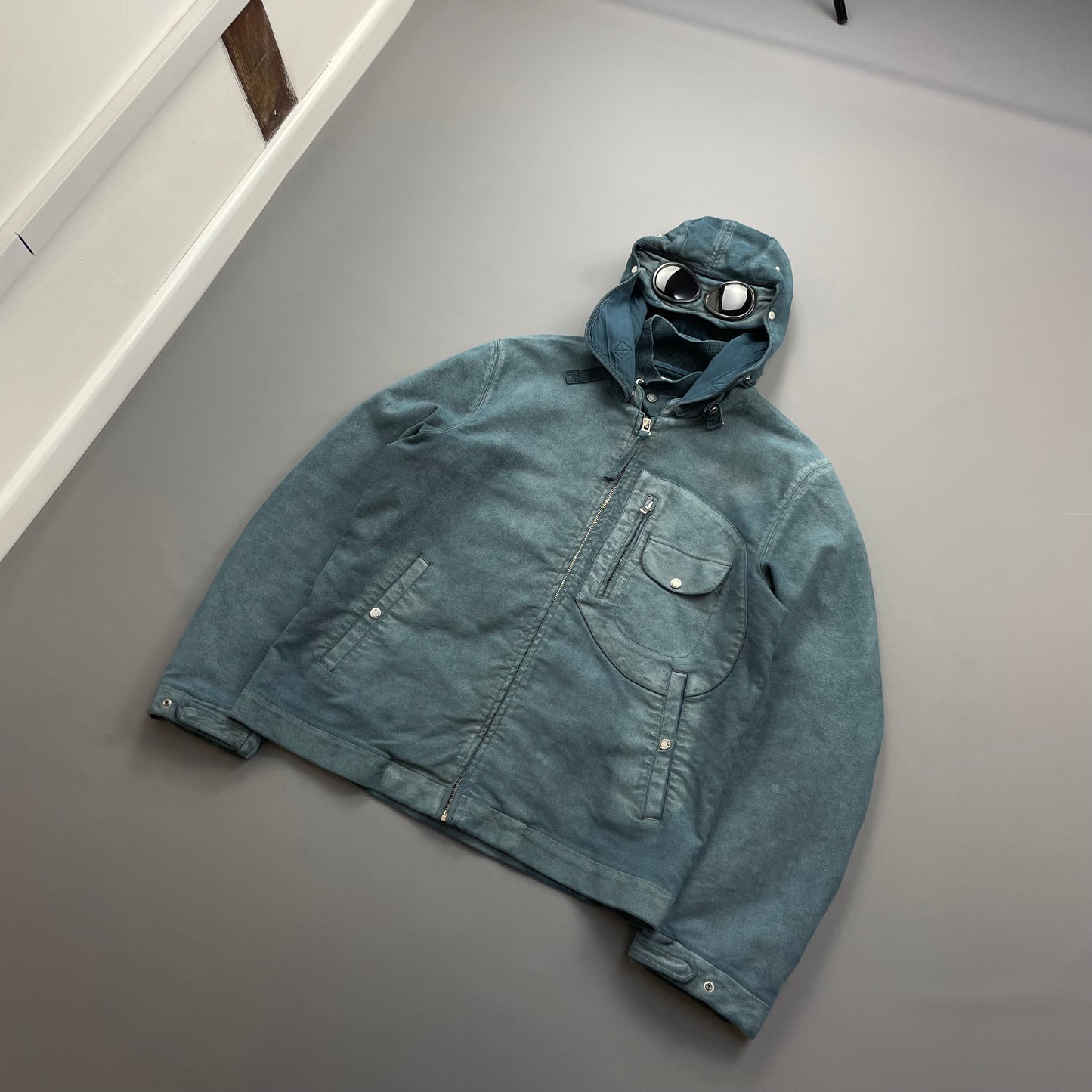 C.P. Company Blue (Custom Dyed) AW04 Moleskin Archive Goggle Jacket