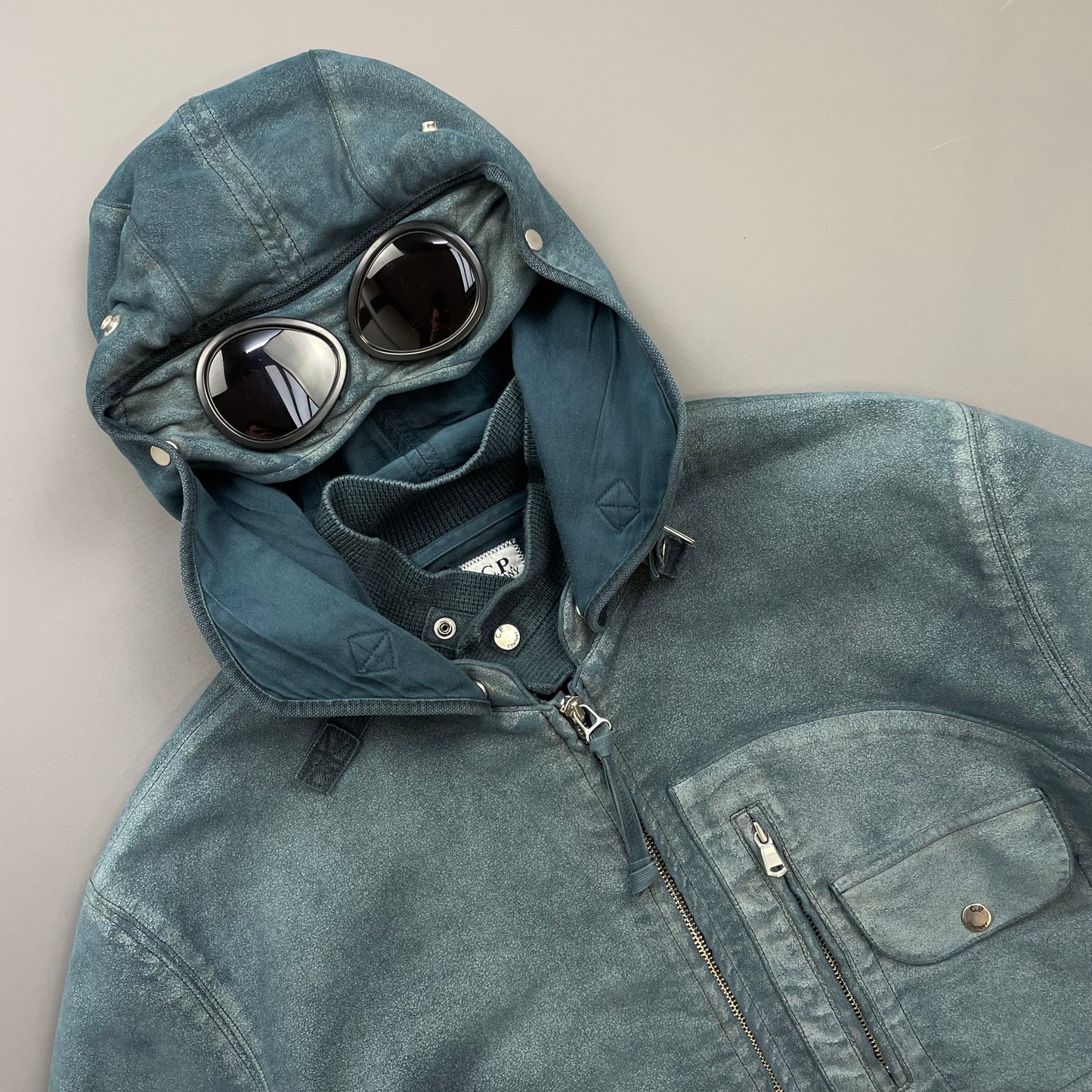 C.P. Company Blue (Custom Dyed) AW04 Moleskin Archive Goggle Jacket