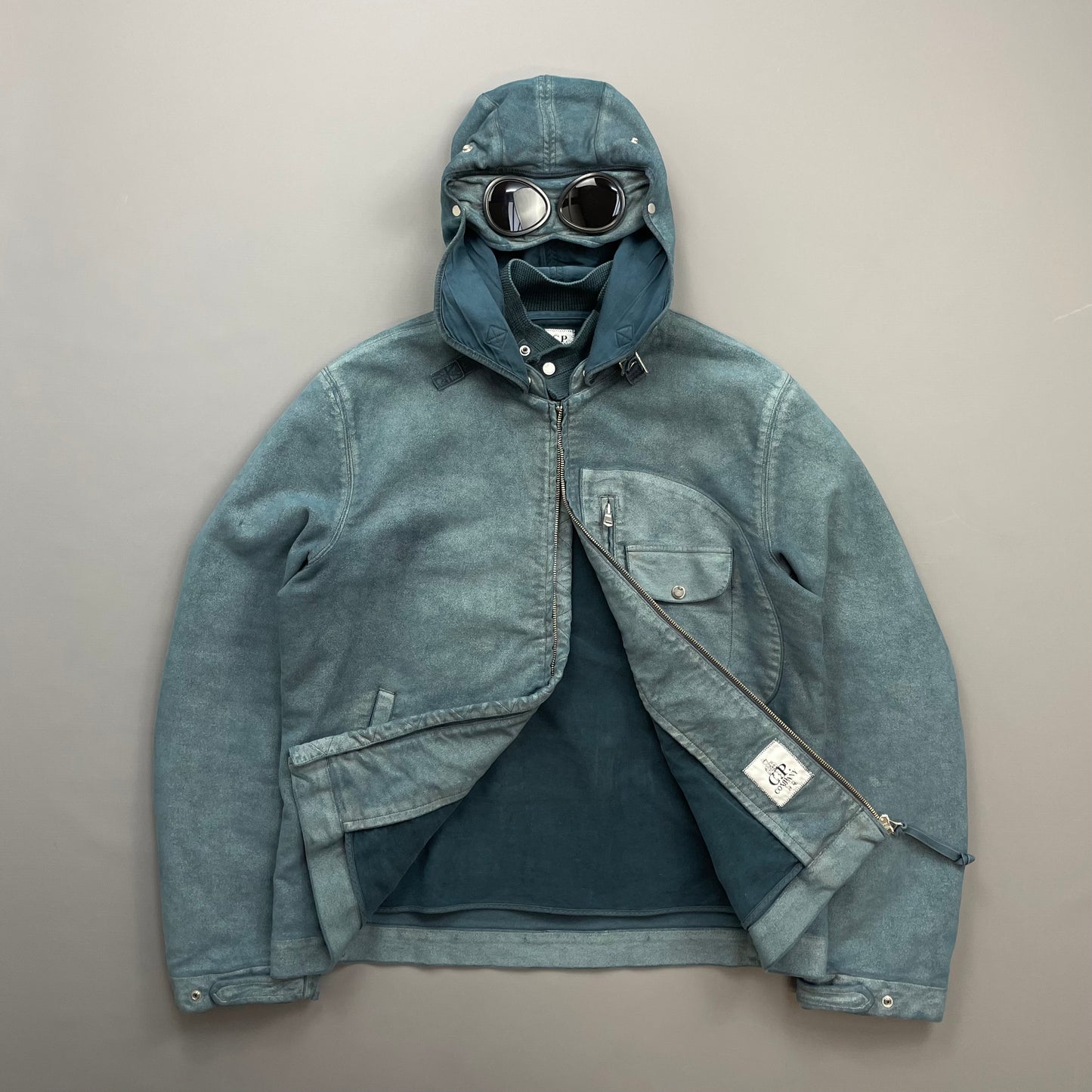 C.P. Company Blue (Custom Dyed) AW04 Moleskin Archive Goggle Jacket