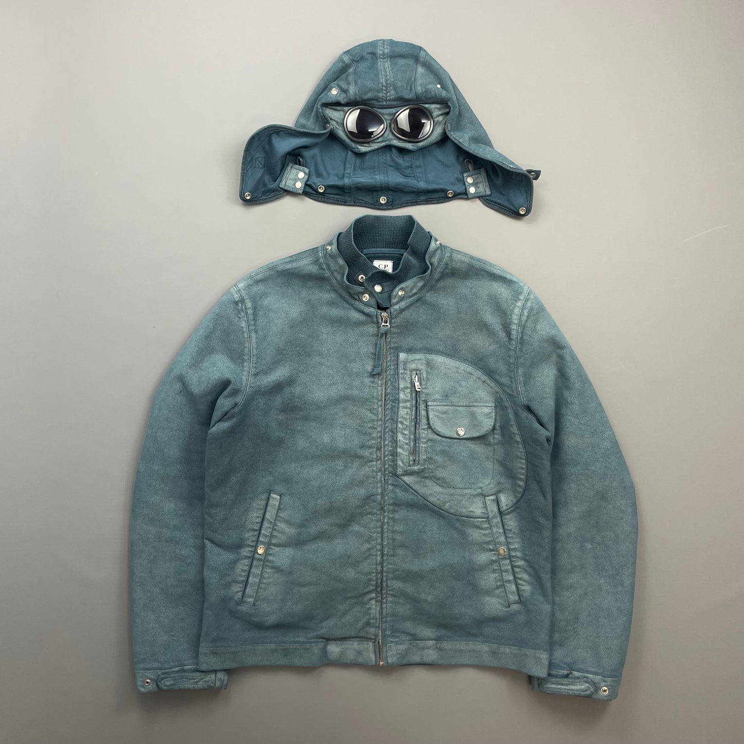 C.P. Company Blue (Custom Dyed) AW04 Moleskin Archive Goggle Jacket