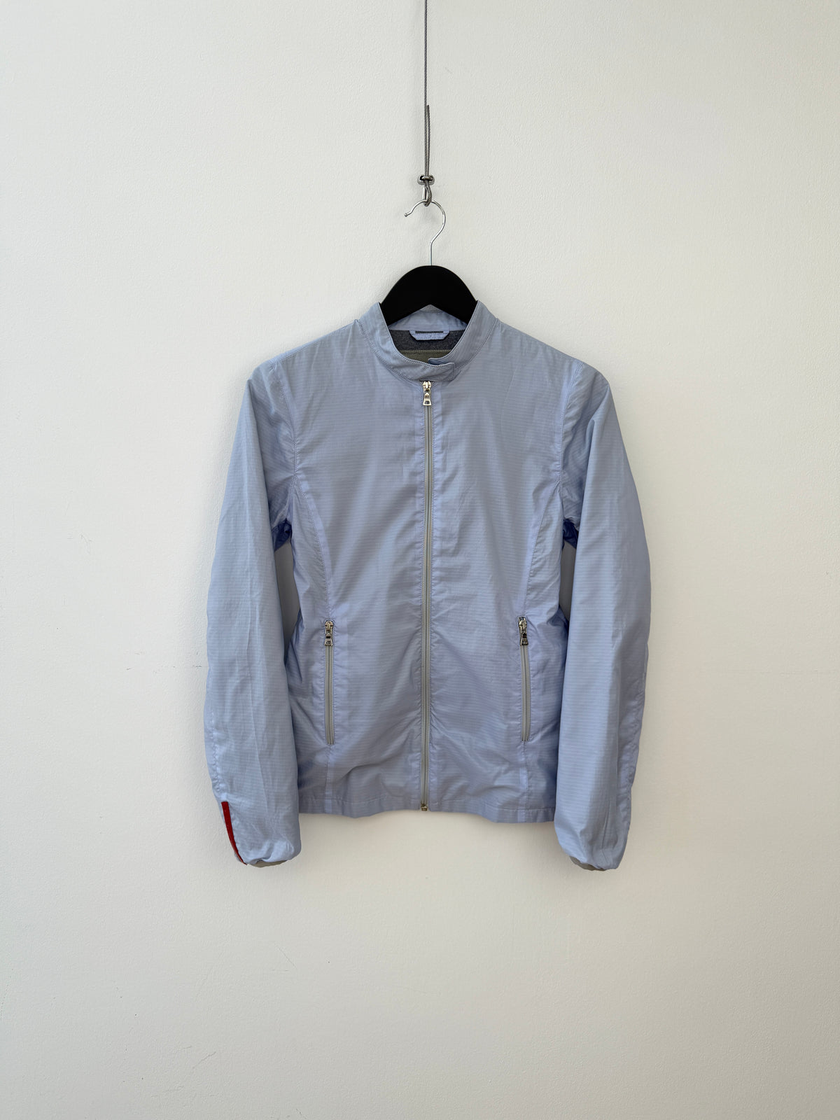 Prada Sport Baby Blue 00s Ripstop Biker Jacket