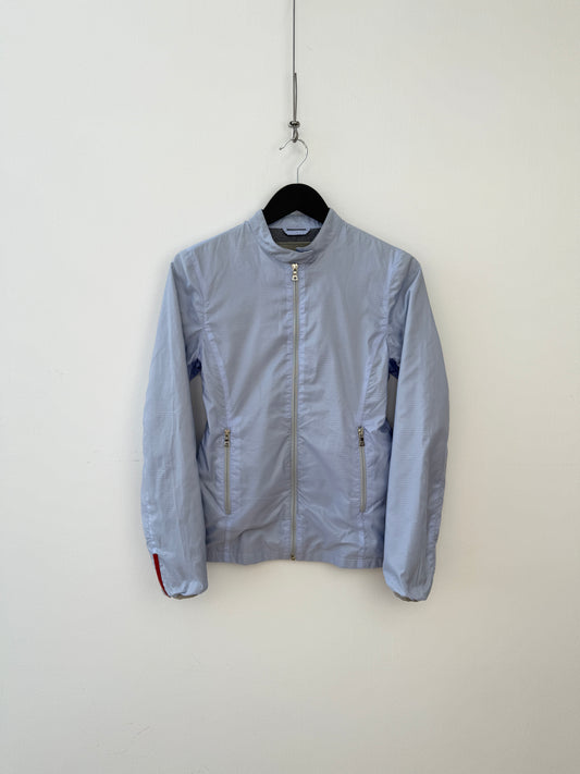 Prada Sport Baby Blue 00s Ripstop Biker Jacket