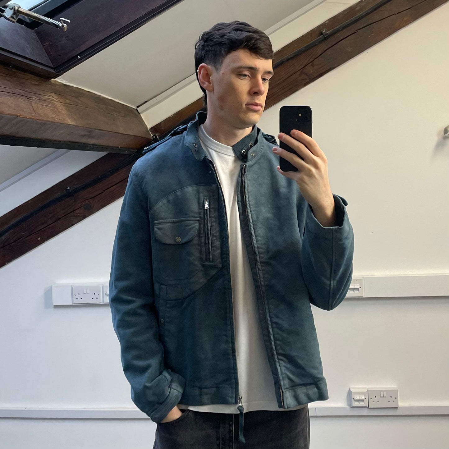 C.P. Company Blue (Custom Dyed) AW04 Moleskin Archive Goggle Jacket