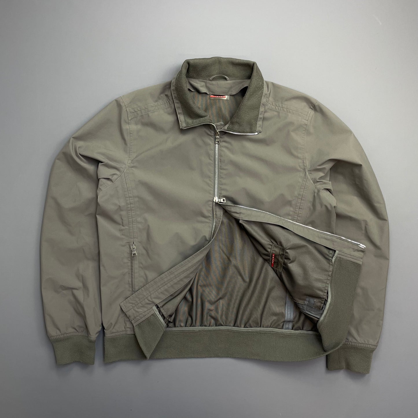 Prada Sport Grey Goretex Windbreaker Harrington Jacket