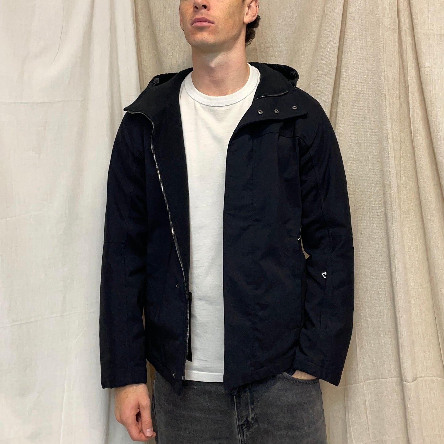 Prada Sport Black 2008 Technical Nylon Fleece-Lined Removable Hood Ski Jacket