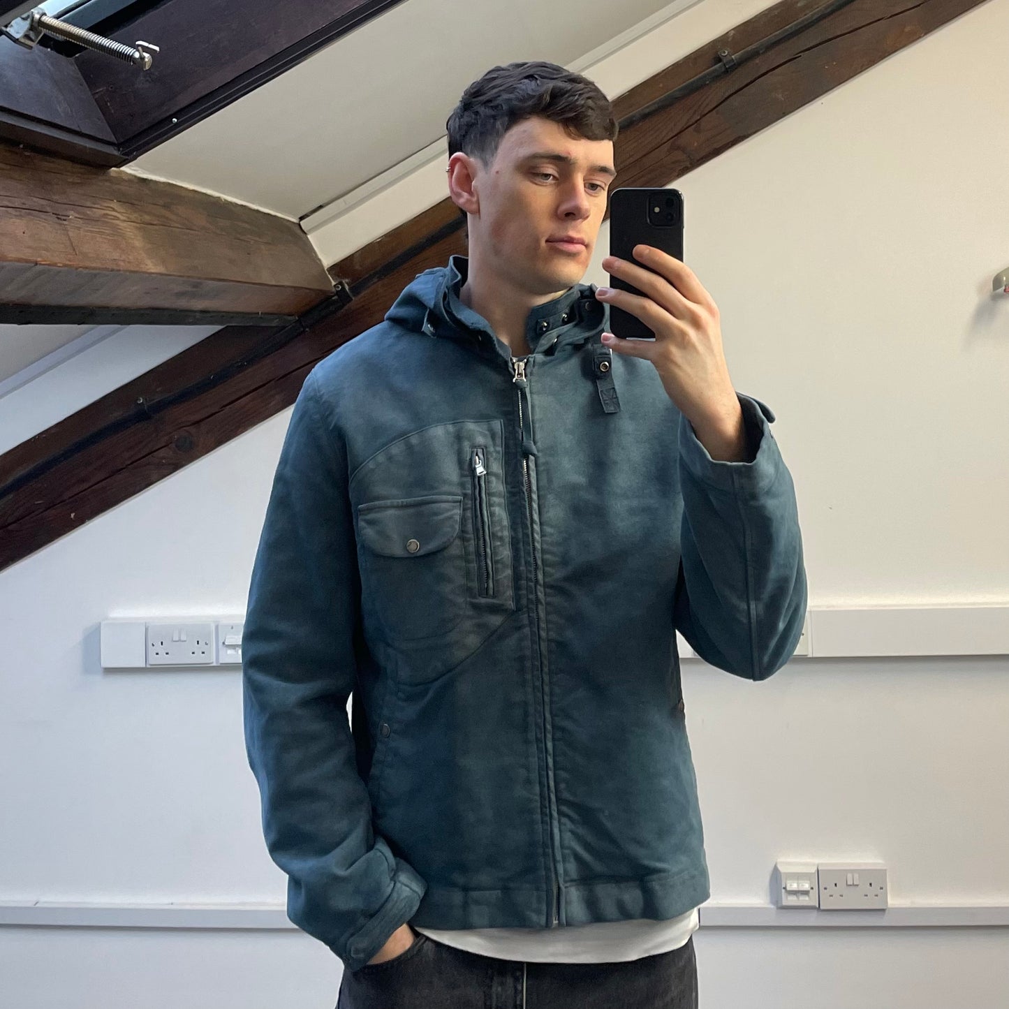 C.P. Company Blue (Custom Dyed) AW04 Moleskin Archive Goggle Jacket