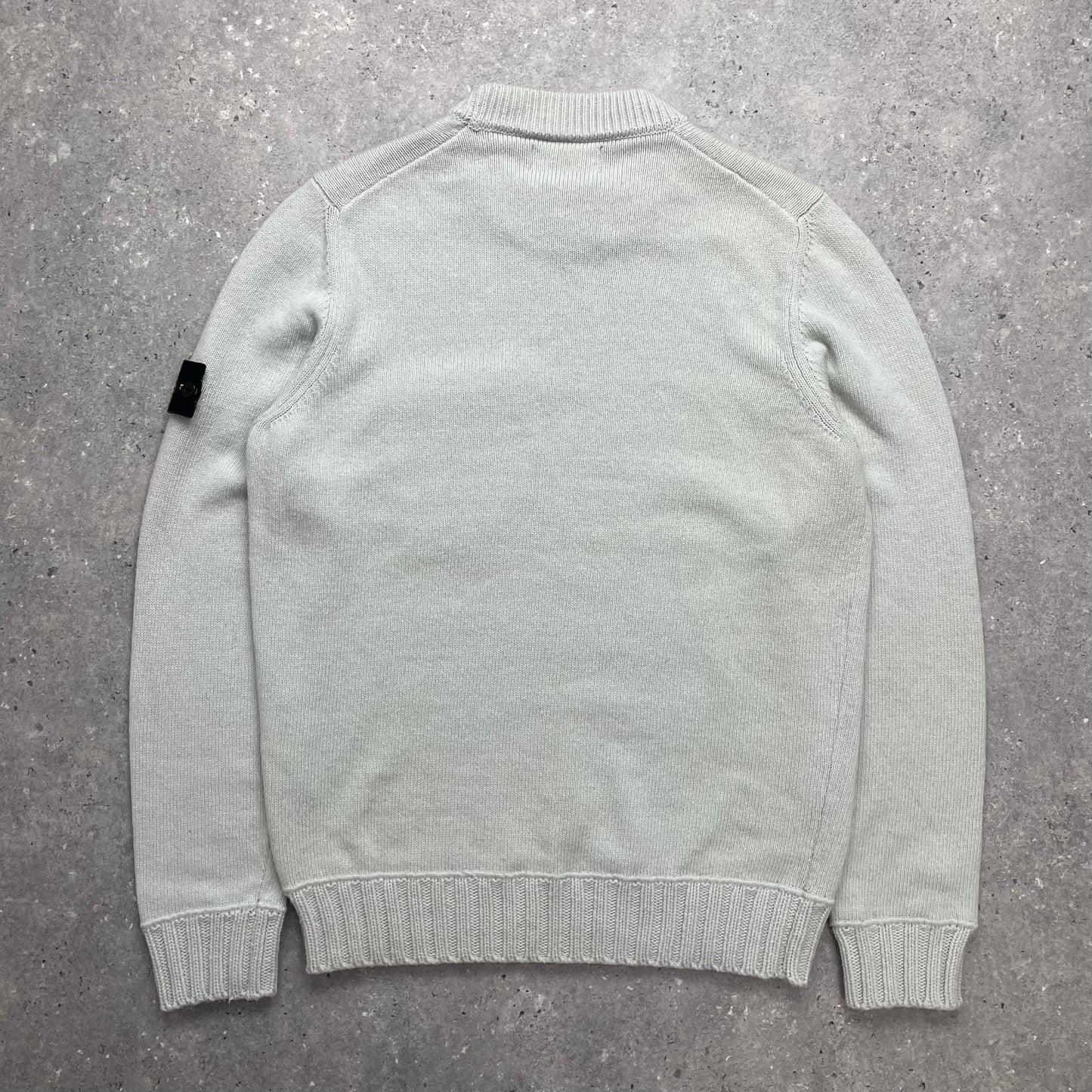 Stone Island Turquoise Knit Jumper w/ Grey Wool Pocket