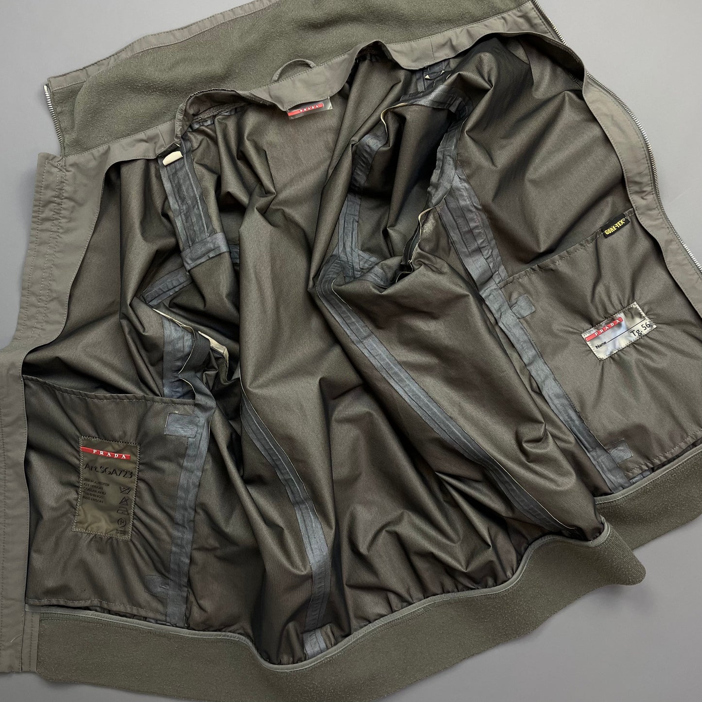 Prada Sport Grey Goretex Windbreaker Harrington Jacket