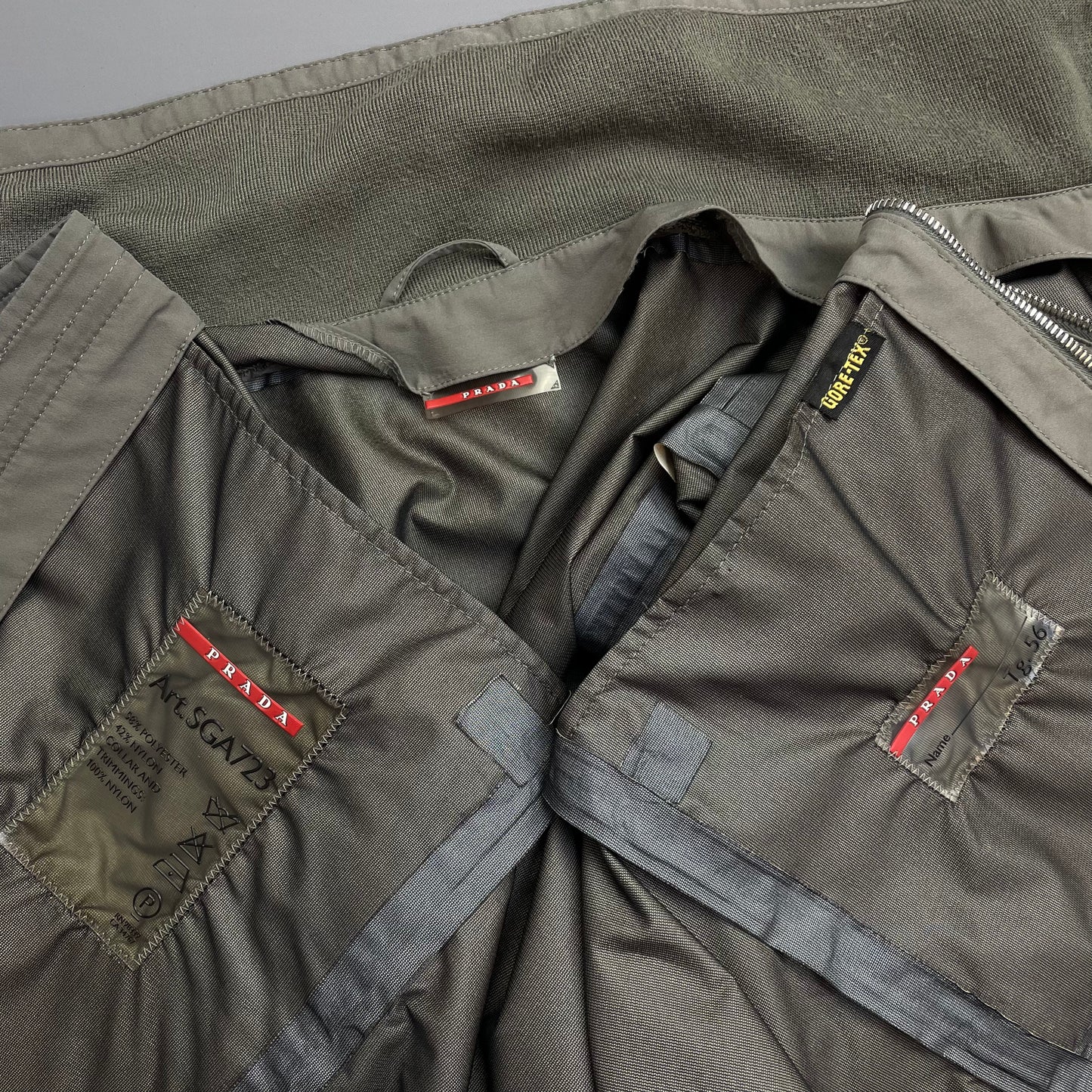 Prada Sport Grey Goretex Windbreaker Harrington Jacket