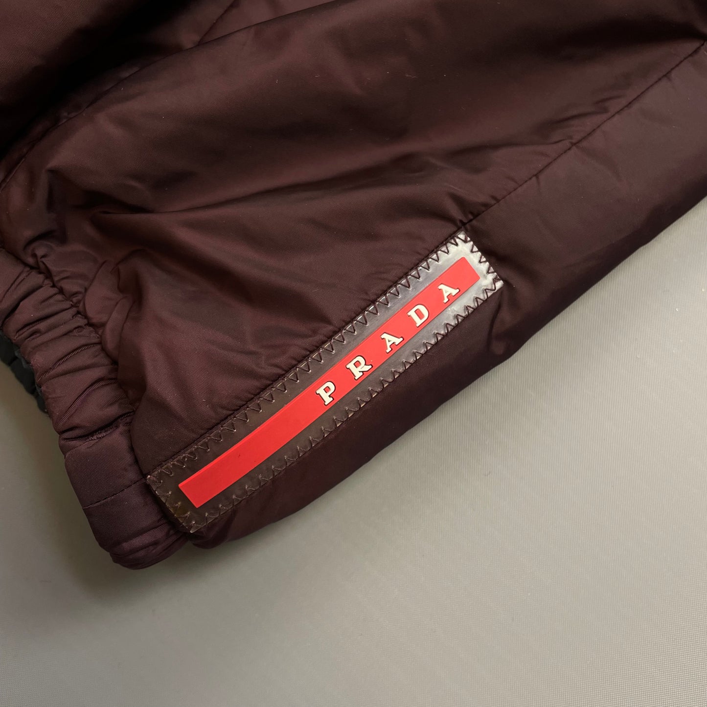 Prada Sport Navy & Burgundy 2018 Nylon Reversible Padded Hooded Jacket