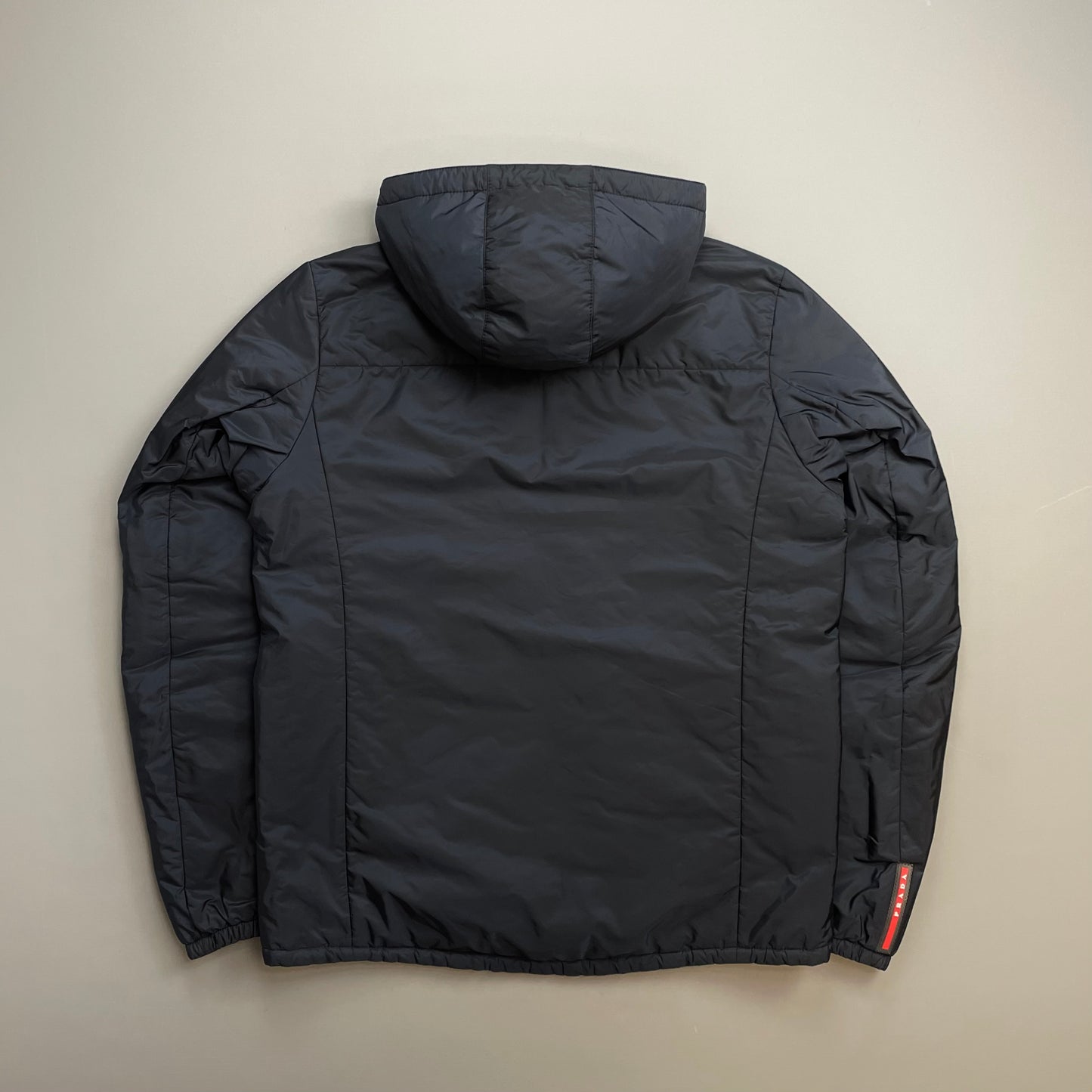 Prada Sport Navy & Burgundy 2018 Nylon Reversible Padded Hooded Jacket