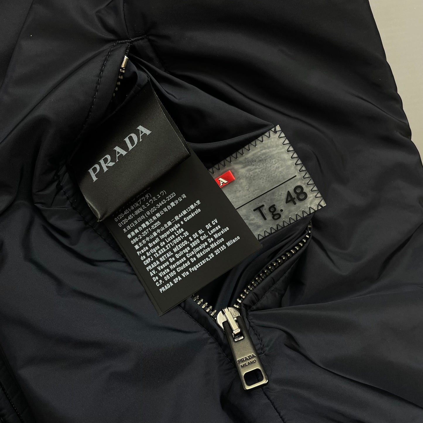 Prada Sport Navy & Burgundy 2018 Nylon Reversible Padded Hooded Jacket