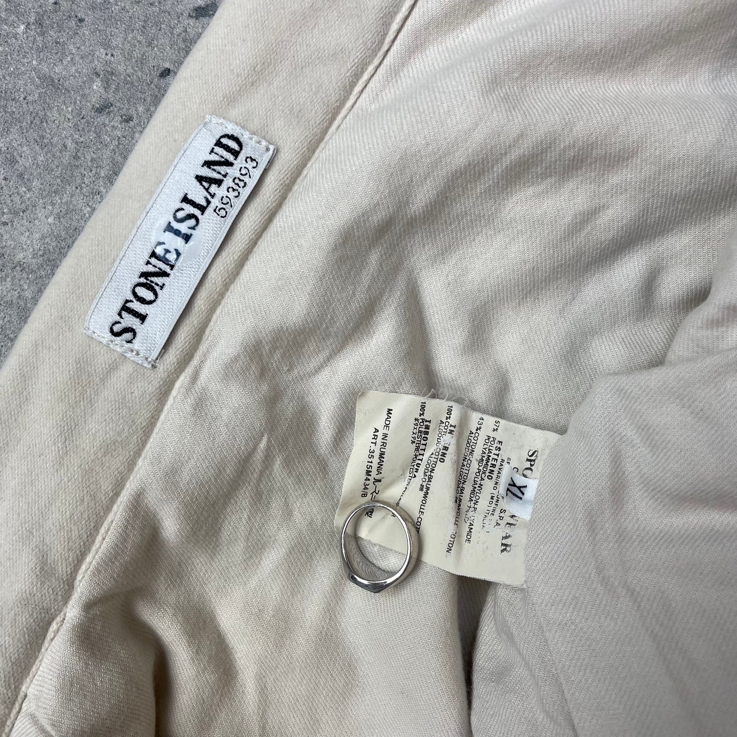 Stone Island White Nylon Padded Jacket AW01