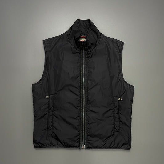 Prada Sport Black 2008 Nylon Padded Leather-Trim Gilet Vest