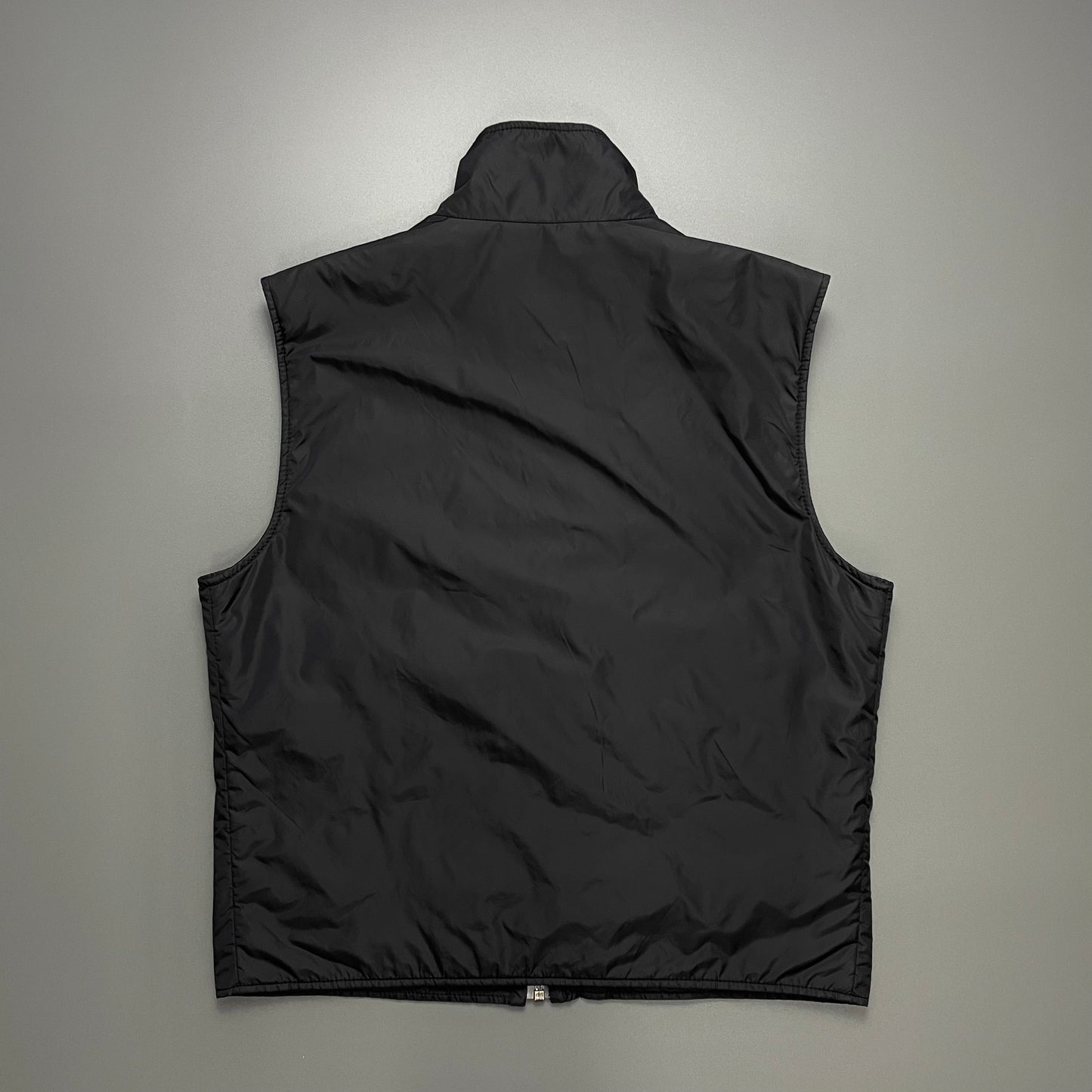 Prada Sport Black 2008 Nylon Padded Leather-Trim Gilet Vest