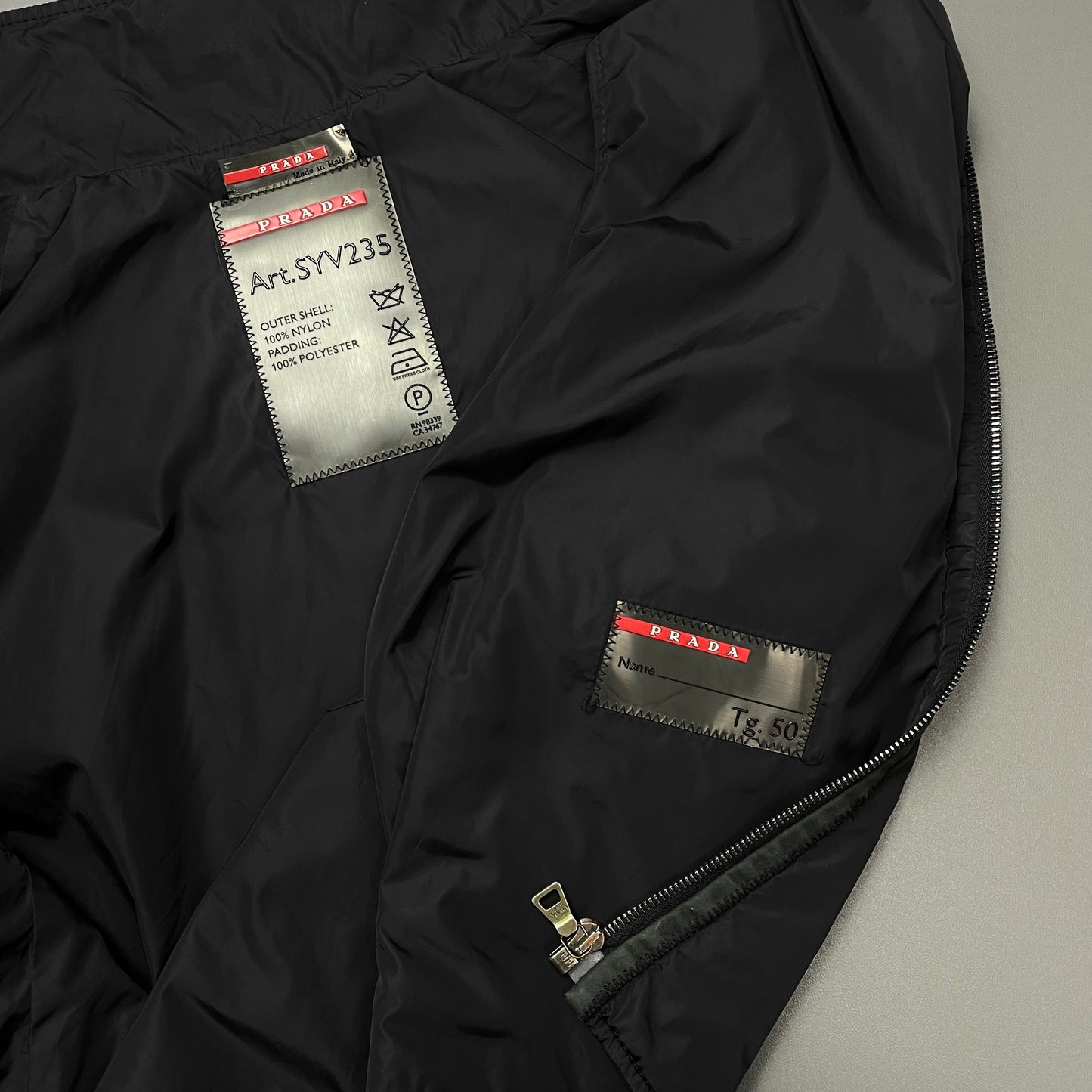 Prada Sport Black 2008 Nylon Padded Leather-Trim Gilet Vest