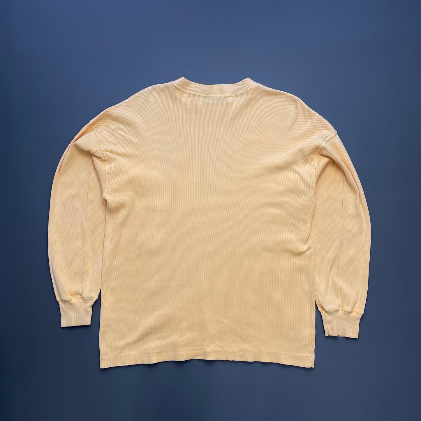 Stone Island Yellow 80s Marina Spellout Ribbed Jumper