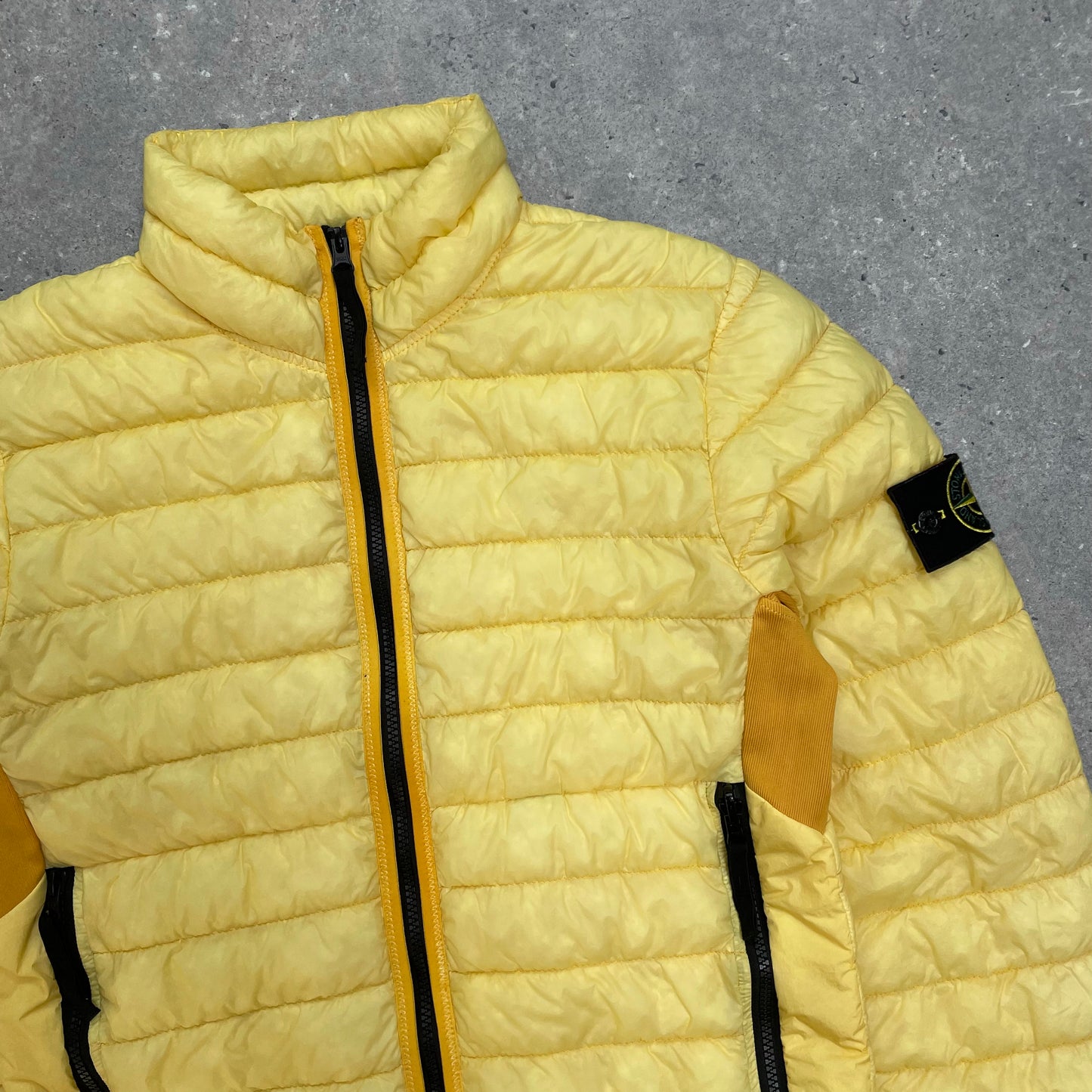 Stone Island Yellow Garment Dyed Micro Yarn Lightweight Down Jacket