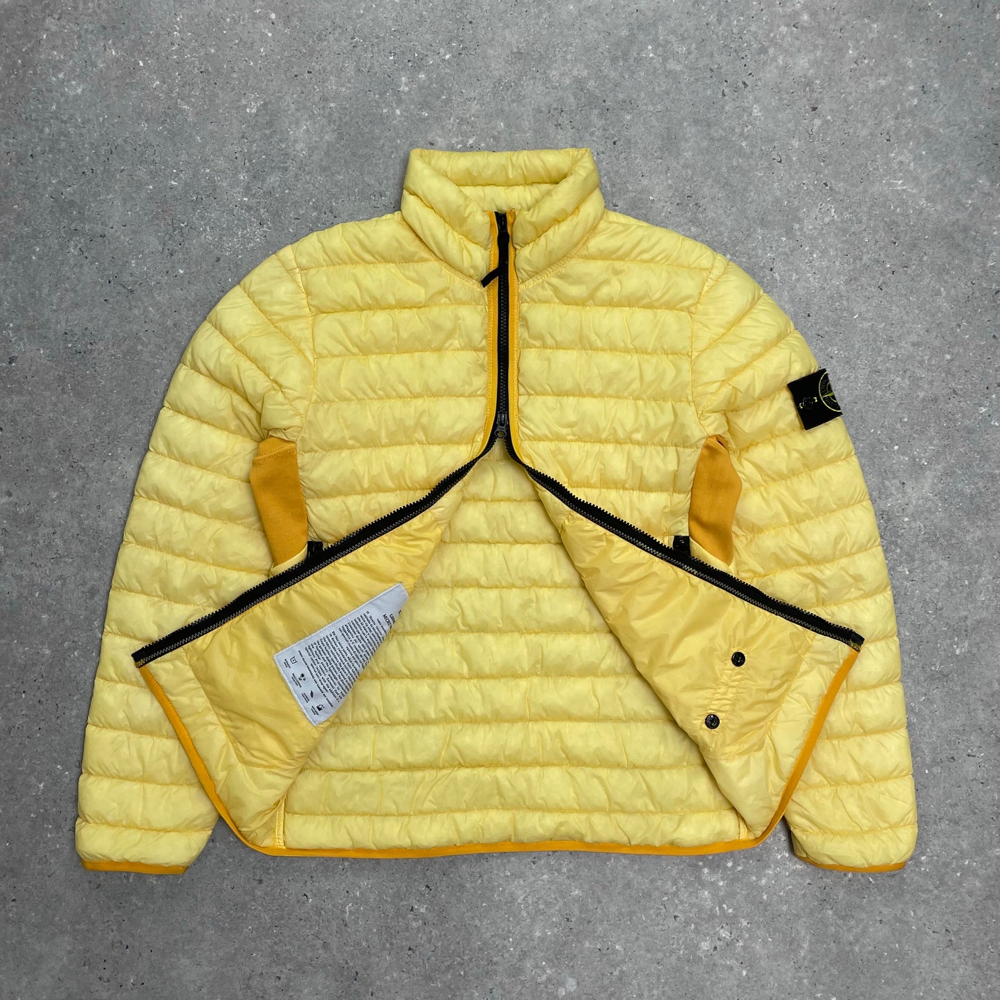 Stone Island Yellow Garment Dyed Micro Yarn Lightweight Down Jacket