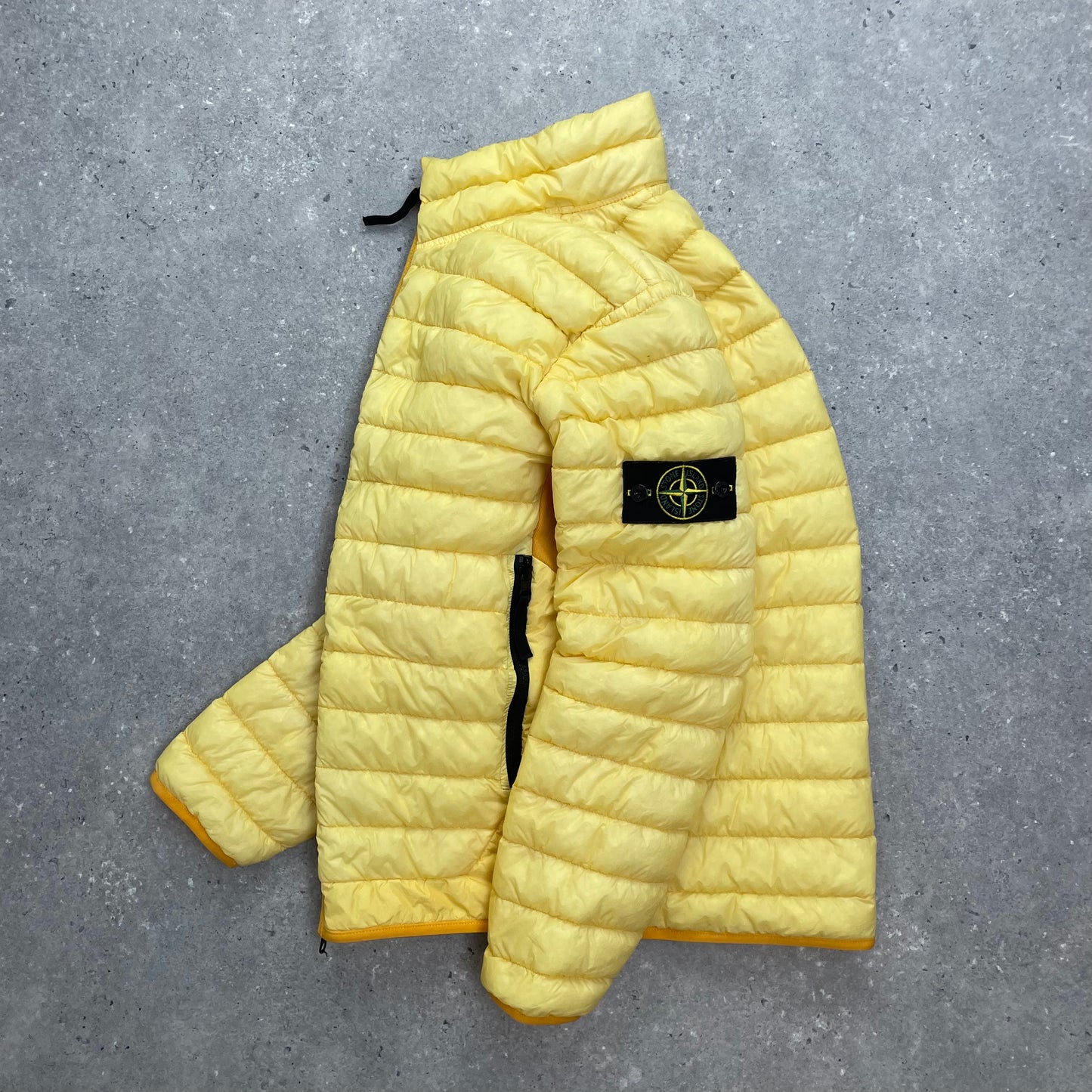 Stone Island Yellow Garment Dyed Micro Yarn Lightweight Down Jacket