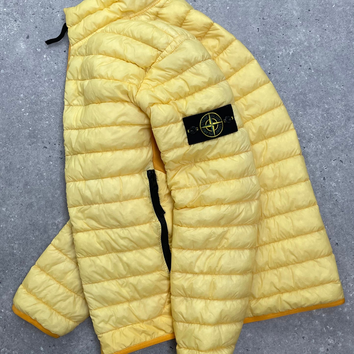 Stone Island Yellow Garment Dyed Micro Yarn Lightweight Down Jacket